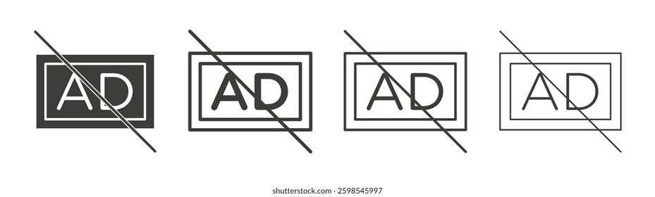 No audio description line icon vector illustration set.