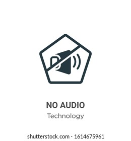 No audio glyph icon vector on white background. Flat vector no audio icon symbol sign from modern technology collection for mobile concept and web apps design.