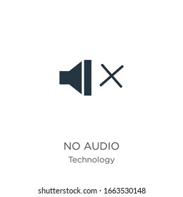 No Audio Icon Vector. Trendy Flat No Audio Icon From Technology Collection Isolated On White Background. Vector Illustration Can Be Used For Web And Mobile Graphic Design, Logo, Eps10