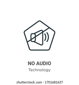 No audio outline vector icon. Thin line black no audio icon, flat vector simple element illustration from editable technology concept isolated stroke on white background
