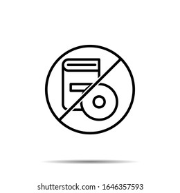 No audiobook icon. Simple thin line, outline vector of book ban, prohibition, forbiddance icons for ui and ux, website or mobile application