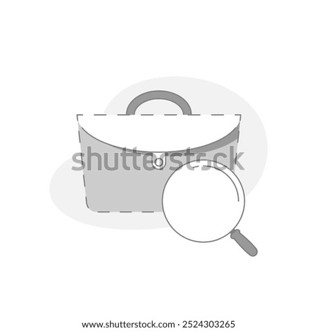 No Available, Job Not Found concept illustration with Magnifying Glass and Briefcase. for website page empty state ui