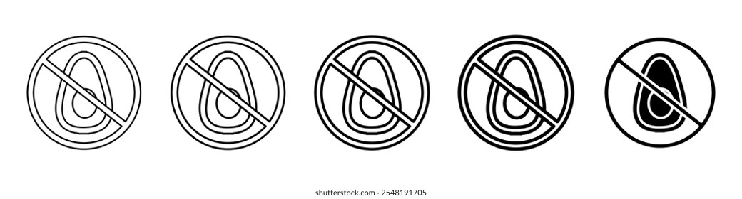 no avocado icon Simple thin line logo set