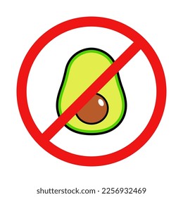 No Avocado Sign on White Background