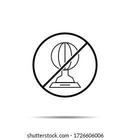 No Award, cup icon. Simple thin line, outline vector of awards ban, prohibition, embargo, interdict, forbiddance icons for ui and ux, website or mobile application