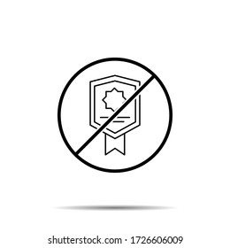 No Award icon. Simple thin line, outline vector of awards ban, prohibition, embargo, interdict, forbiddance icons for ui and ux, website or mobile application