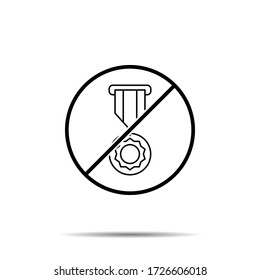 No Award, medal icon. Simple thin line, outline vector of awards ban, prohibition, embargo, interdict, forbiddance icons for ui and ux, website or mobile application