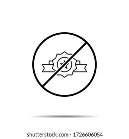 No Award, star icon. Simple thin line, outline vector of awards ban, prohibition, embargo, interdict, forbiddance icons for ui and ux, website or mobile application