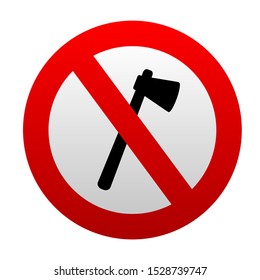 No ax sign, vector icon
