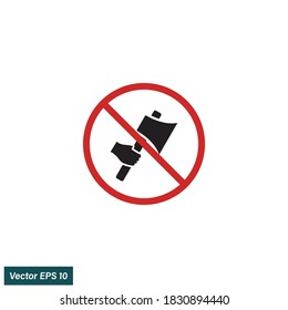 elemento de diseño simple de ilustración de icono de no ax 