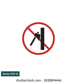 elemento de diseño simple de ilustración de icono de no ax 