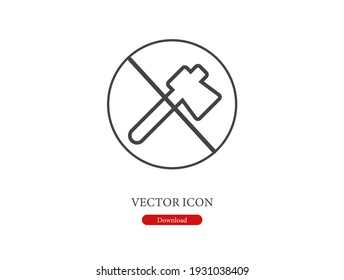 No axe vector icon.  Editable stroke. Linear style sign for use on web design and mobile apps, logo. Symbol illustration. Pixel vector graphics - Vector