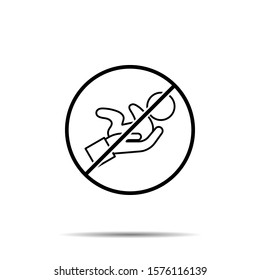 No Baby, Arm Icon. Simple Thin Line, Outline Vector Of 8 March Ban, Prohibition, Embargo, Interdict, Forbiddance Icons For Ui And Ux, Website Or Mobile Application