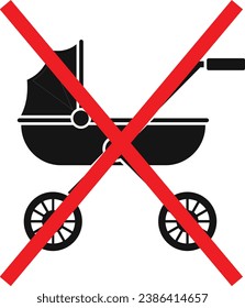 No Baby carriage icon | Baby carriage not allowed | no pram stroller