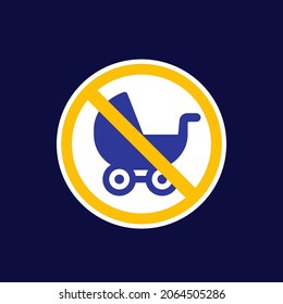 no baby carriage icon, vector