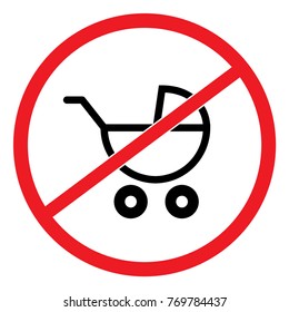 No Baby Carriage. Vector. 