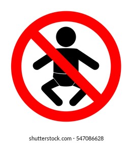 No Baby sign illustration. 