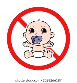 No Baby Sign on White Background