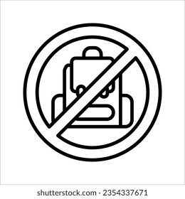 No se permiten mochilas en fondo blanco. Las mochilas están prohibidas de cantar. ilustración vectorial