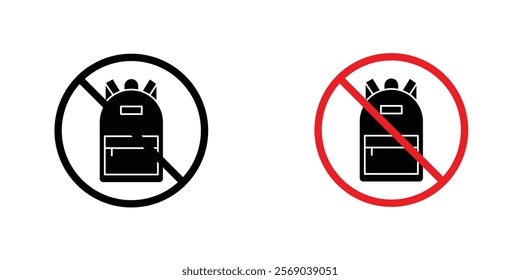No backpacks allowed sign vector graphic pack