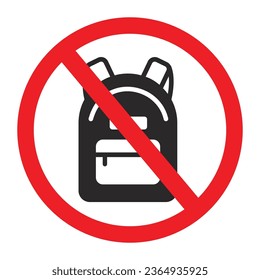 No backpacks allowed sign white background 