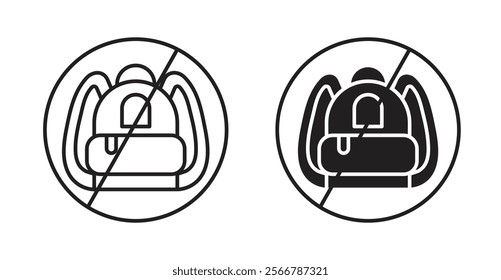 No backpacks allowed signs vector illustration pack