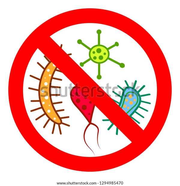 No Bacteria Sign Vector Illustration Stock Vector (Royalty Free ...