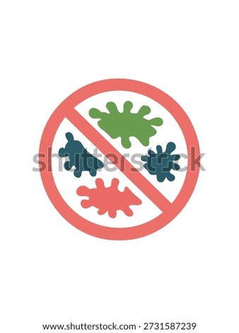 no bacteria symbol with red circle and slash
