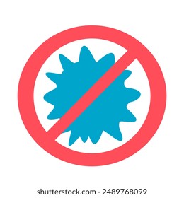 No hay símbolo de Vector bacteriano aislado sobre fondo blanco.