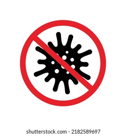 no bacteria virus vector sign icon
