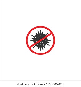 Kein bakterielles Vektorsymbol auf weißem Hintergrund isoliert