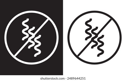 No bad odor, smell icon. isolated on white and black background. Vector Illustration. EPS 10