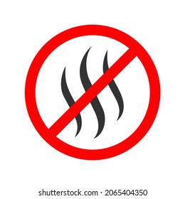 No bad odors graphic icon. Sign prohibiting strong smells. Symbol isolated on white background. Vector illustration