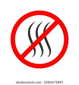 No bad odors graphic icon. Sign prohibiting strong smells. Symbol isolated on white background. Vector illustration