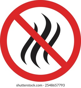 No bad smell sign . Stop bad smell sign . Forbidden flavors symbol . No odor icon vector