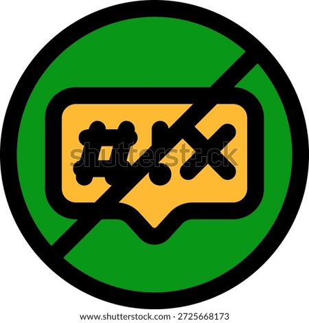 no bad words filled style icon design