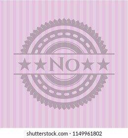No badge with pink background
