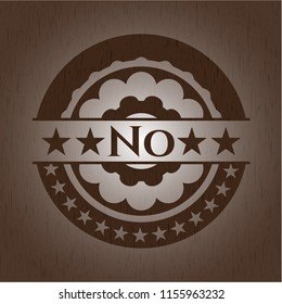 No badge with wood background