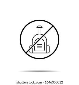No bag icon. Simple thin line, outline vector of summer ban, prohibition, forbiddance icons for ui and ux, website or mobile application