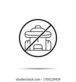 No bag icon. Simple thin line, outline vector of adventure ban, prohibition, embargo, interdict, forbiddance icons for ui and ux, website or mobile application