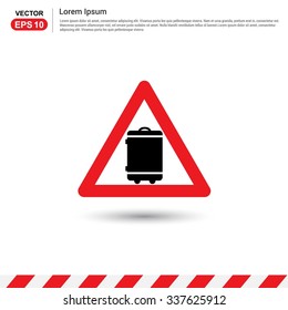No Bag - Red triangle Traffic sign icon. Safety Sign Icon