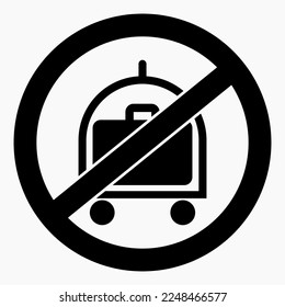 Sin equipaje. No lleve equipaje. No lleve una maleta. Icono del vector.