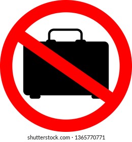 No baggage sign icon. Simple glyph, flat element of ban, prohibition, forbid icons