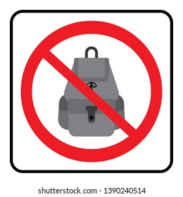No Bags icon.Bags not allowed sign