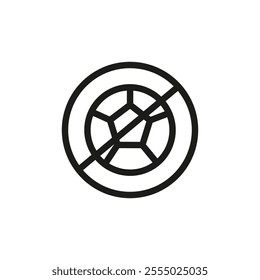 No ball game sign Symbol mark in Outline style