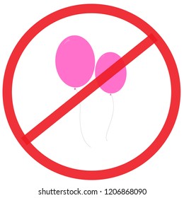 No balloon allowed sign, warning symbol, road symbol sign and traffic symbol design concept, vector illustration.