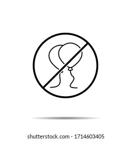 No Balloon icon. Simple thin line, outline vector of amusement ban, prohibition, embargo, interdict, forbiddance icons for ui and ux, website or mobile application