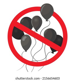 No balloon icon vector isolated on white background. Prohibited balloon vector icon. Warning, caution, attention, restriction.