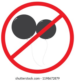 no balloon. Not Allowed Sign, warning symbol, road symbol sign and traffic symbol design concept, vector 