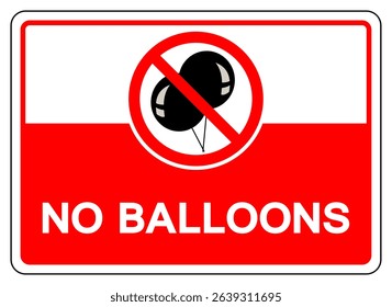 No Balloons Symbol Sign, Vector Illustration, Isolate On White Background Label .EPS10